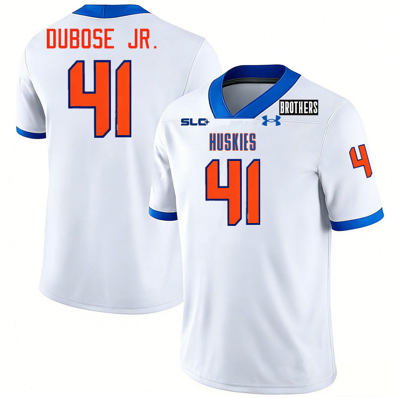 Houston Christian Huskies #41 Sean Dubose Jr. College Football Jerseys,Uniforms-White